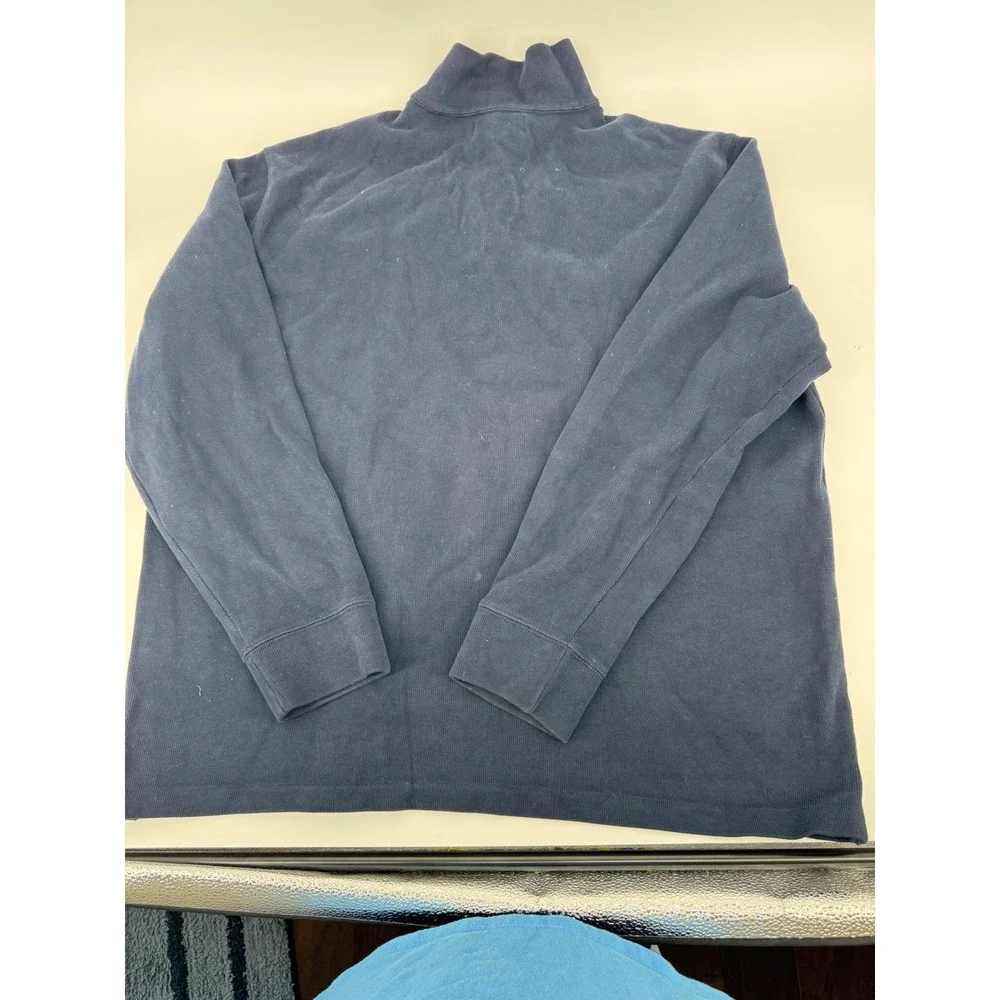 Polo Ralph Lauren Mens Sweater Quarter Zip XL Pullover Navy‎ Blue Red Pony Logo